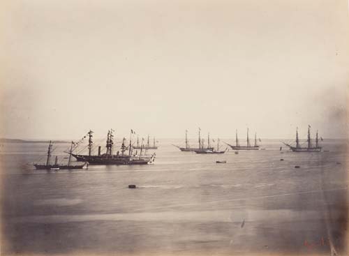 Gustave Le Gray, flotte franc-anglaise en rade de Cherbourg 4-8 aout 1858